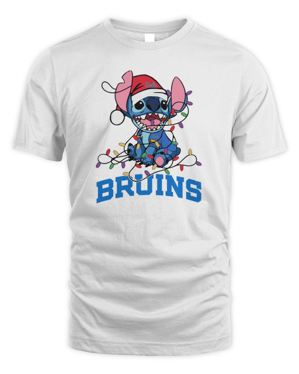 UCLA Bruins Cute Stitch Christmas Lights NCAA T-Shirt