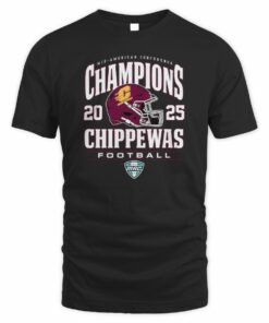Central Michigan Chippewas Helmet 2025 MAC Football Champions T-Shirt