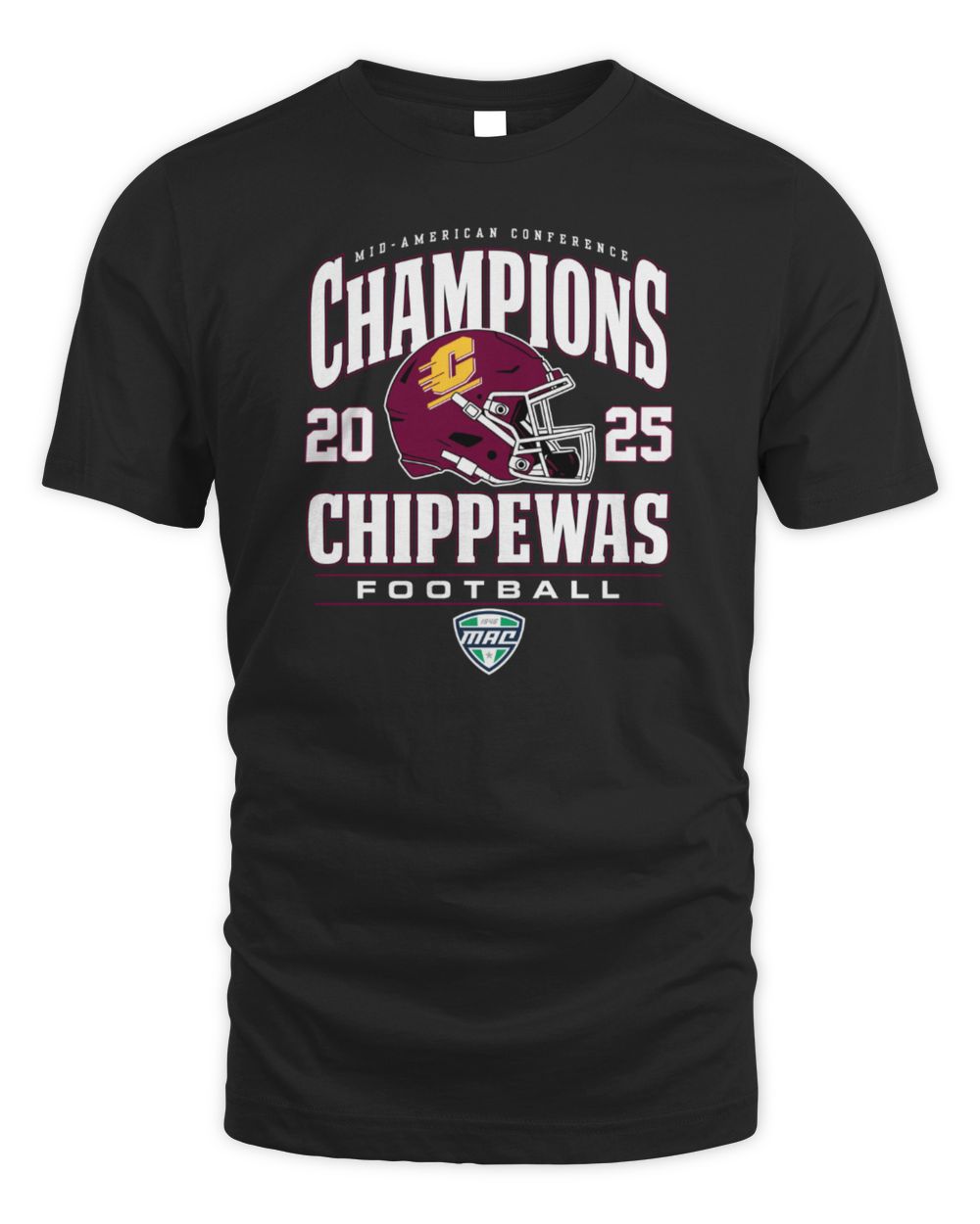 Central Michigan Chippewas Helmet 2025 MAC Football Champions T-Shirt