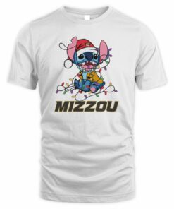 Missouri Tigers Cute Stitch Christmas Lights NCAA T-Shirt
