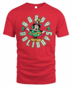 Mickey Mouse Christmas Happy Holidays T-Shirt Homage
