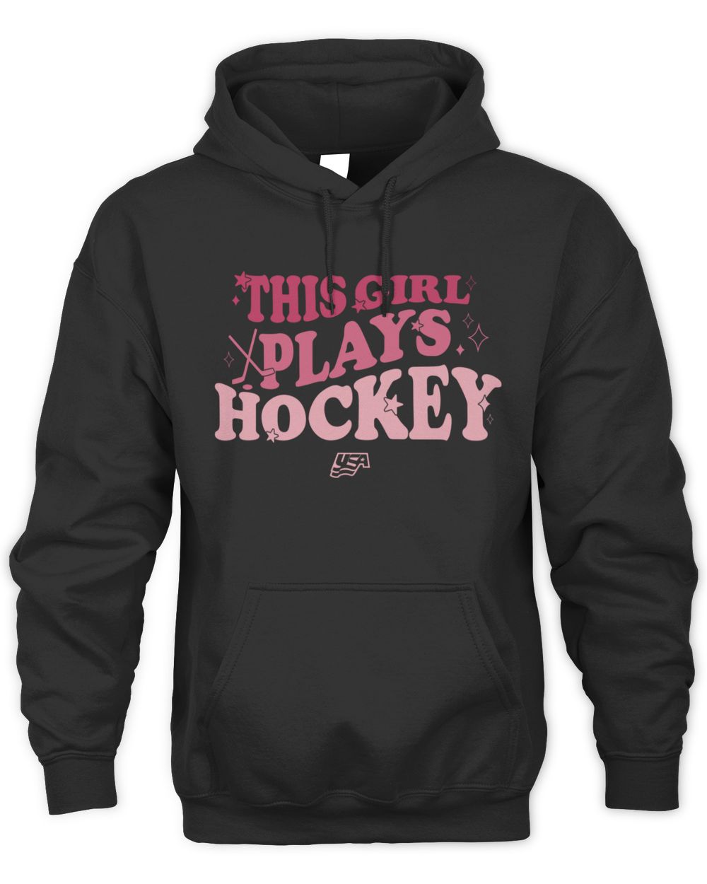 Usa Hockey Merch Youth USA Hockey This Girl Plays Hockey Official Hoodie
