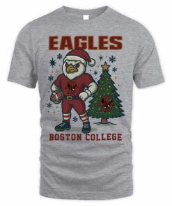 Boston Eagles Christmas Tree Football Cartoon Mascot T-Shirt
