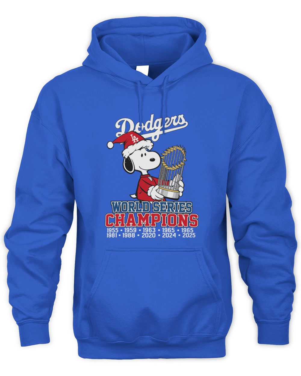Dodgers World Series Champions Snoopy Christmas All Championship Years Hoodie