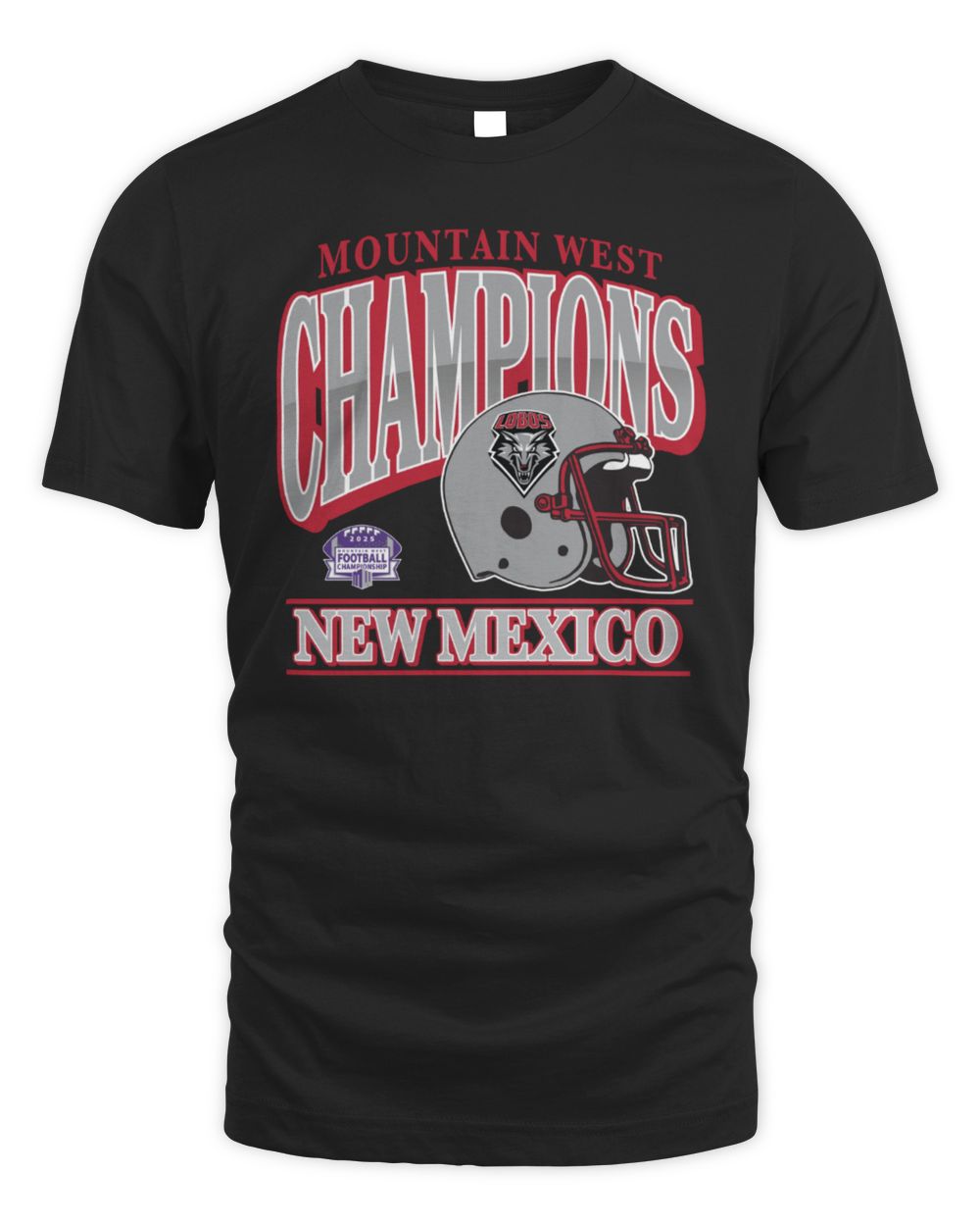 New Mexico Lobos Helmet 2025 Mountain West Football Champions T-Shirt