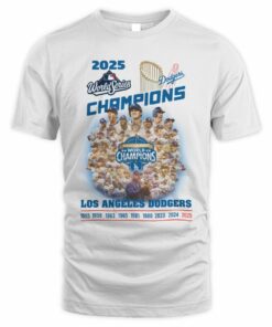 Los Angeles Dodgers 2025 World Series Champions Team Roster T-Shirt LA Dodgers Merch