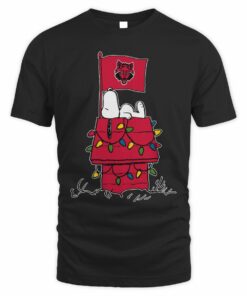 Arkansas State Red Wolves Snoopy House Holiday Lights T-Shirt
