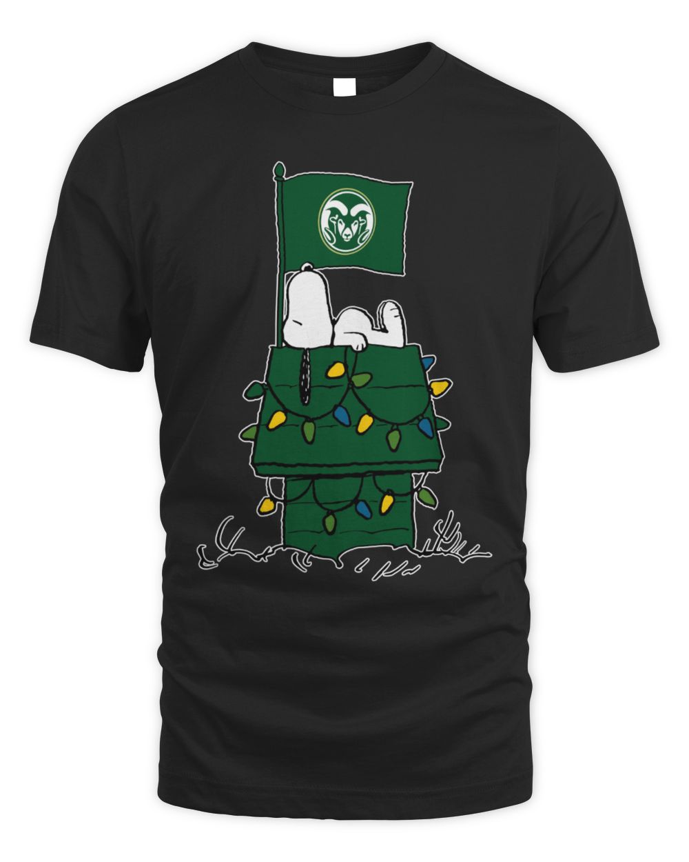 Colorado State Rams Snoopy House Holiday Lights T-Shirt