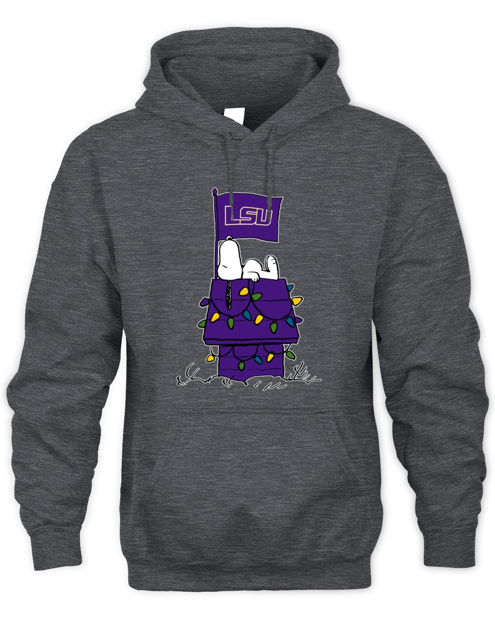 LSU Tigers Snoopy House Christmas Lights Hoodie