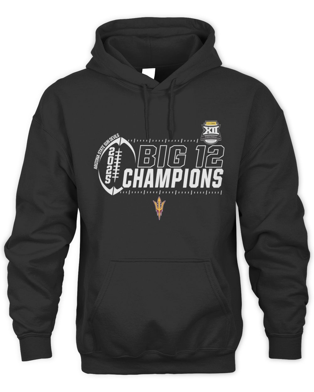 Official Arizona State Sun Devils Football Champions Big 12 Conference 2025 Hoodie