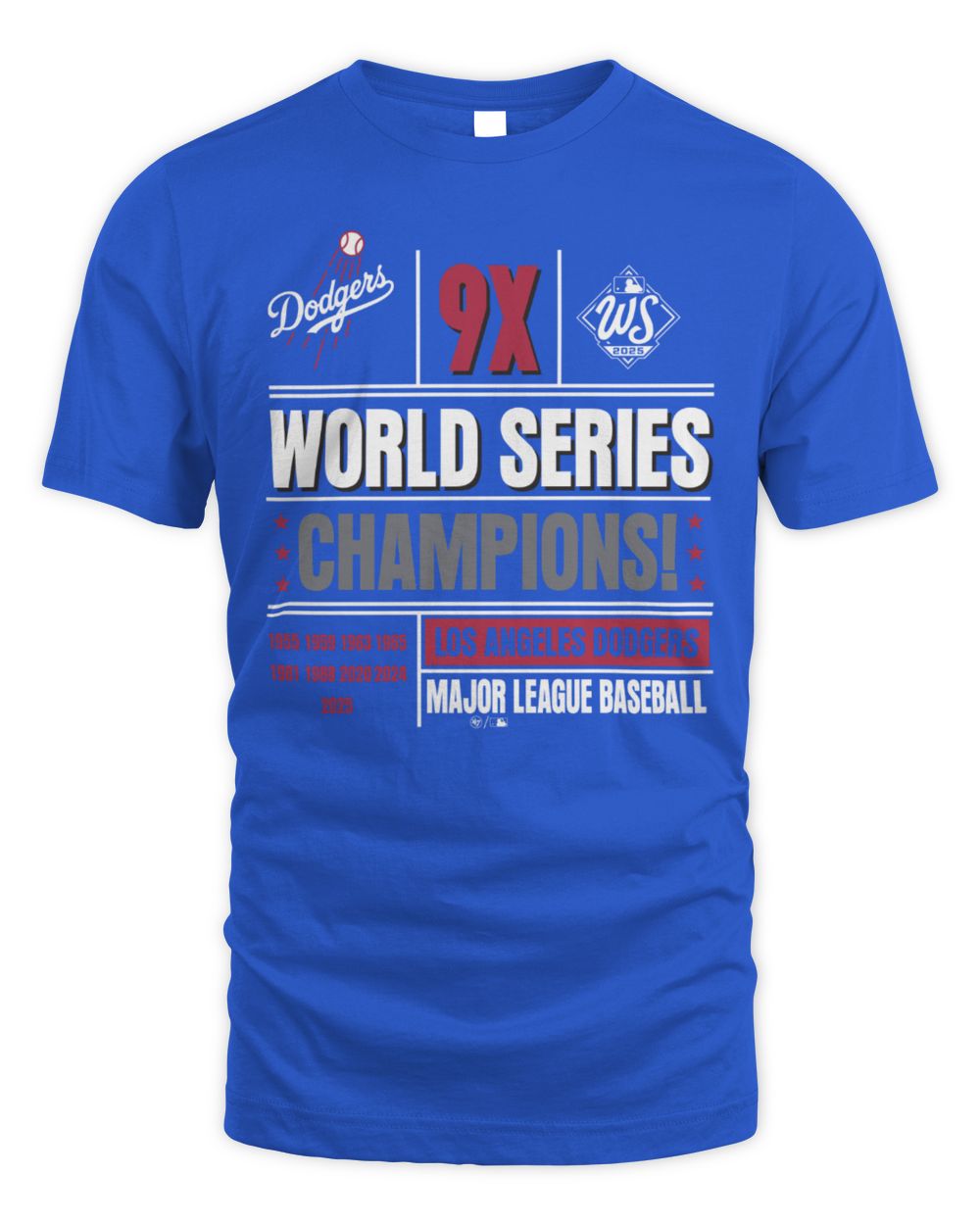 Dodgers 9X World Series Champions 2025 Major League Baseball T-Shirt