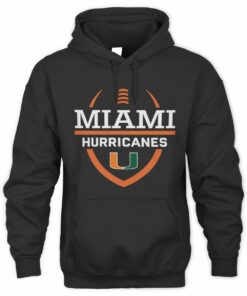 NCAA Shop Men's Black Miami Hurricanes Football Fan Black Official Hoodie