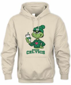 Boston Celtics Grinch Christmas Coffee Heart Basketball Holiday Hoodie