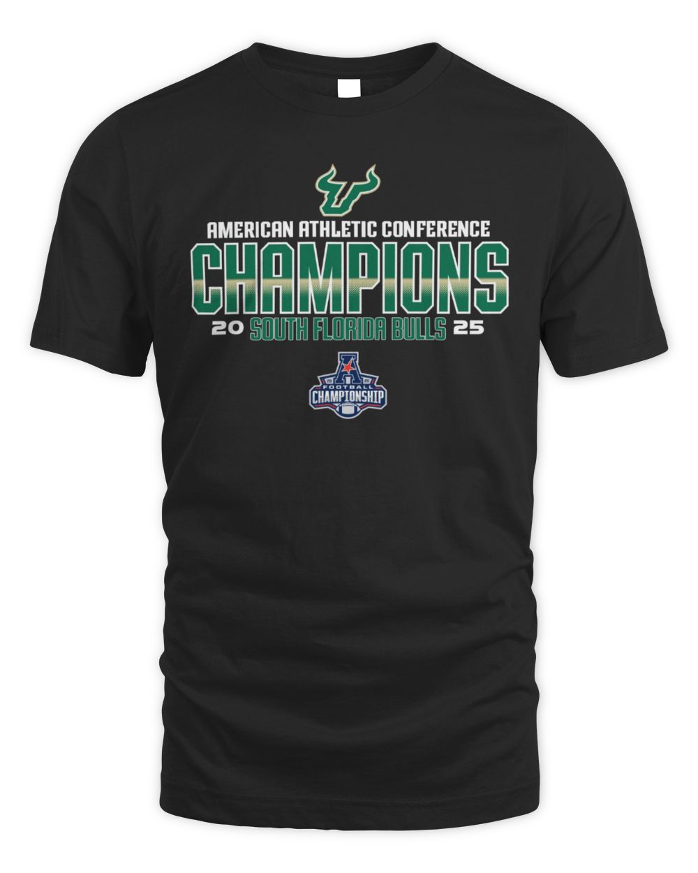 South Florida Bulls 2025 AAC Football Champions Official Locker Room T-Shirt