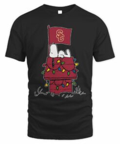 USC Trojans Snoopy House Holiday Lights T-Shirt