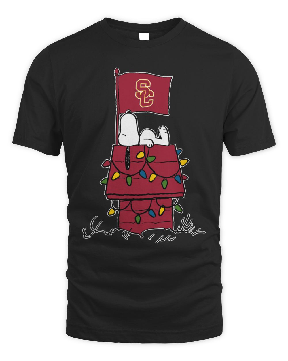 USC Trojans Snoopy House Holiday Lights T-Shirt