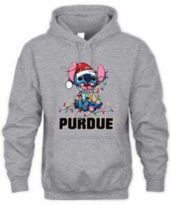 Purdue Boilermakers Stitch Santa Christmas Lights Hoodie