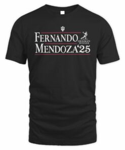 Fernando Mendoza Mens Black Indiana Hoosiers 2025 Heisman Winner Campaign Fashion Player T Shirt