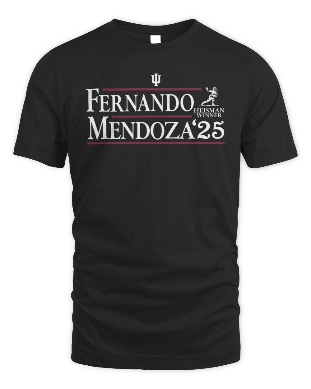 Fernando Mendoza Mens Black Indiana Hoosiers 2025 Heisman Winner Campaign Fashion Player T Shirt