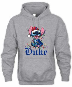 Duke Blue Devils Stitch Santa Christmas Lights Hoodie
