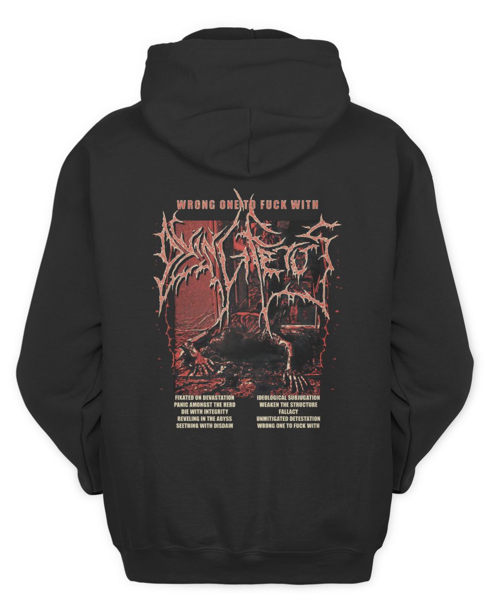 Dying Fetus Merch Dying Fetus Wrong One Red Version Hoodie