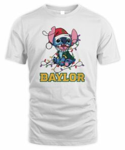 Baylor Bears Cute Stitch Christmas Lights NCAA T-Shirt