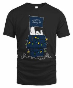 Nevada Wolf Pack Snoopy House Holiday Lights T-Shirt