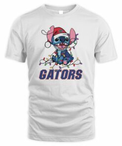 Florida Gators Cute Stitch Christmas Lights NCAA T-Shirt