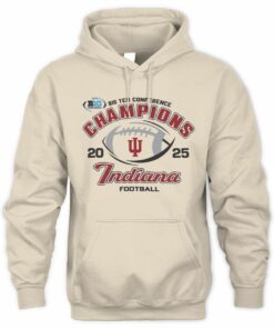 Big Ten Championship T Shirt Indiana Hoosiers Ivory Blue 84 2025 Big Ten Football Champions Hoodie