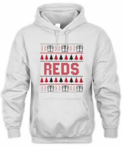 Cincinnati Reds Christmas Baseball Trees Presents Ugly Sweater Hoodie