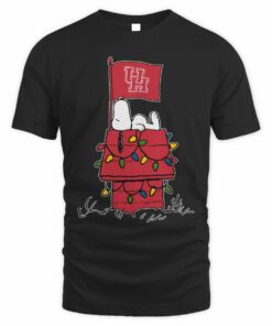 Houston Cougars Snoopy House Holiday Lights T-Shirt