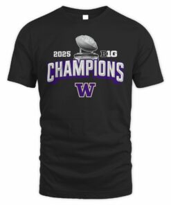Washington Huskies 2025 Big Ten Football Champions Game Trophy T-Shirt