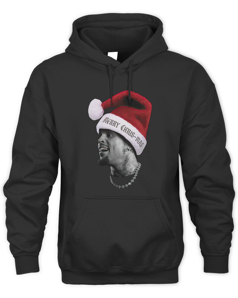 Chris Brown Merch Merry Christmas Big Head Hoodie