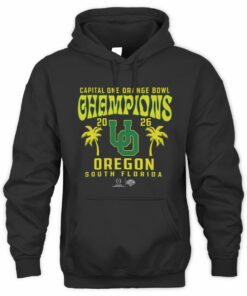 Oregon Ducks College Football Playoff 2026 Orange Bowl Champions Hometown Pride Black Official Hoodie