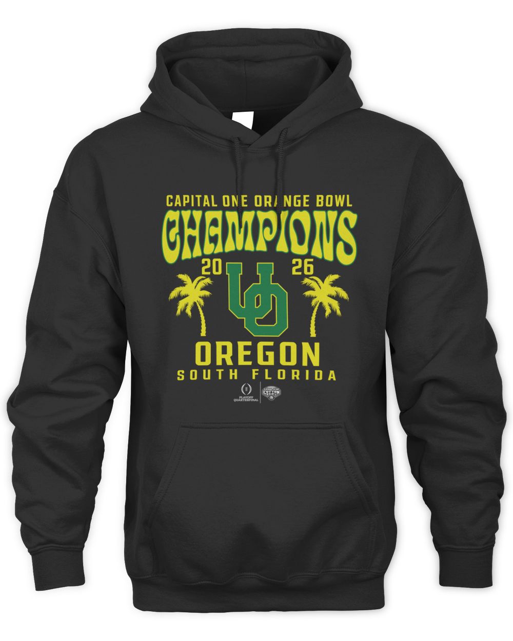 Oregon Ducks College Football Playoff 2026 Orange Bowl Champions Hometown Pride Black Official Hoodie