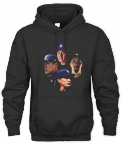 Dodgers 4 Aces Black Portrait Hardcore Baseball Hoodie