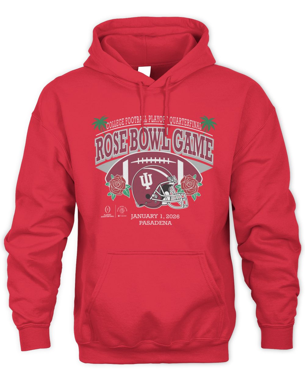 Indiana Football 2026 Rose Bowl Red Official Hoodie