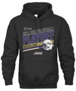 JMU Football 2025 CFP Stripe Black Official Hoodie