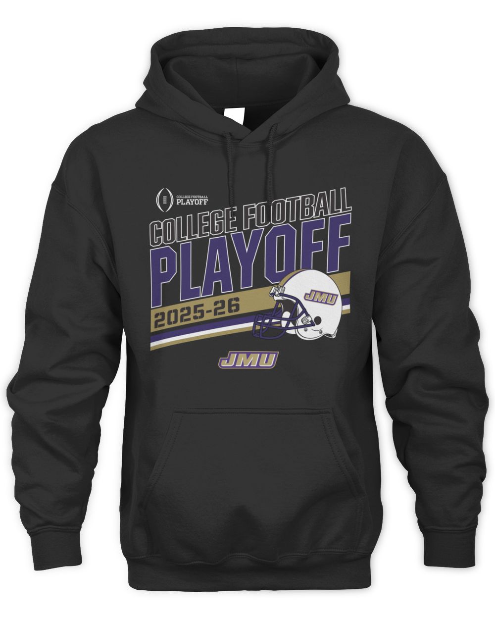 JMU Football 2025 CFP Stripe Black Official Hoodie