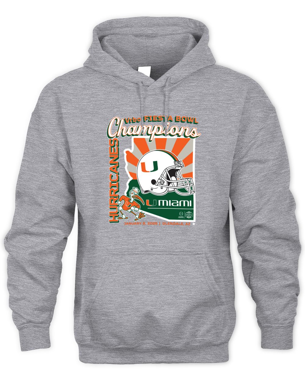Miami Football CFP Fiesta Bowl Champions Official Hoodie