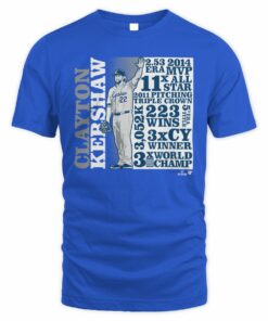 Clayton Kershaw GOAT List MLB Pitcher Achievements T-Shirt