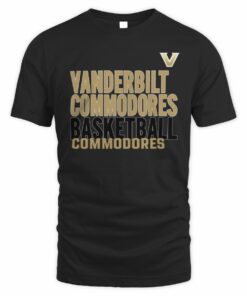 Vanderbilt Commodores Basketball Text Logo Overlay T Shirt