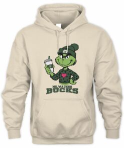 Milwaukee Bucks Grinch Christmas Coffee Heart Basketball Holiday Hoodie