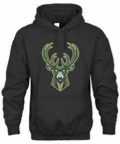 NBA Shop Milwaukee Bucks Midnight Mascot Black Official Hoodie