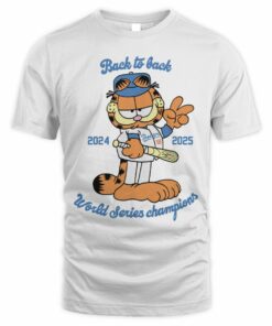 Dodgers Back To Back World Series Champions Garfield T-Shirt