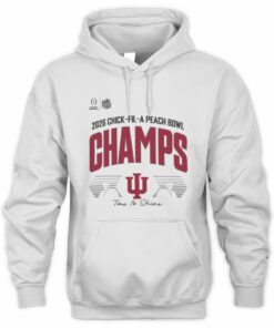 Indiana Hoosiers College Football Playoff 2026 Peach Bowl Champions Locker Room Official White Hoodie
