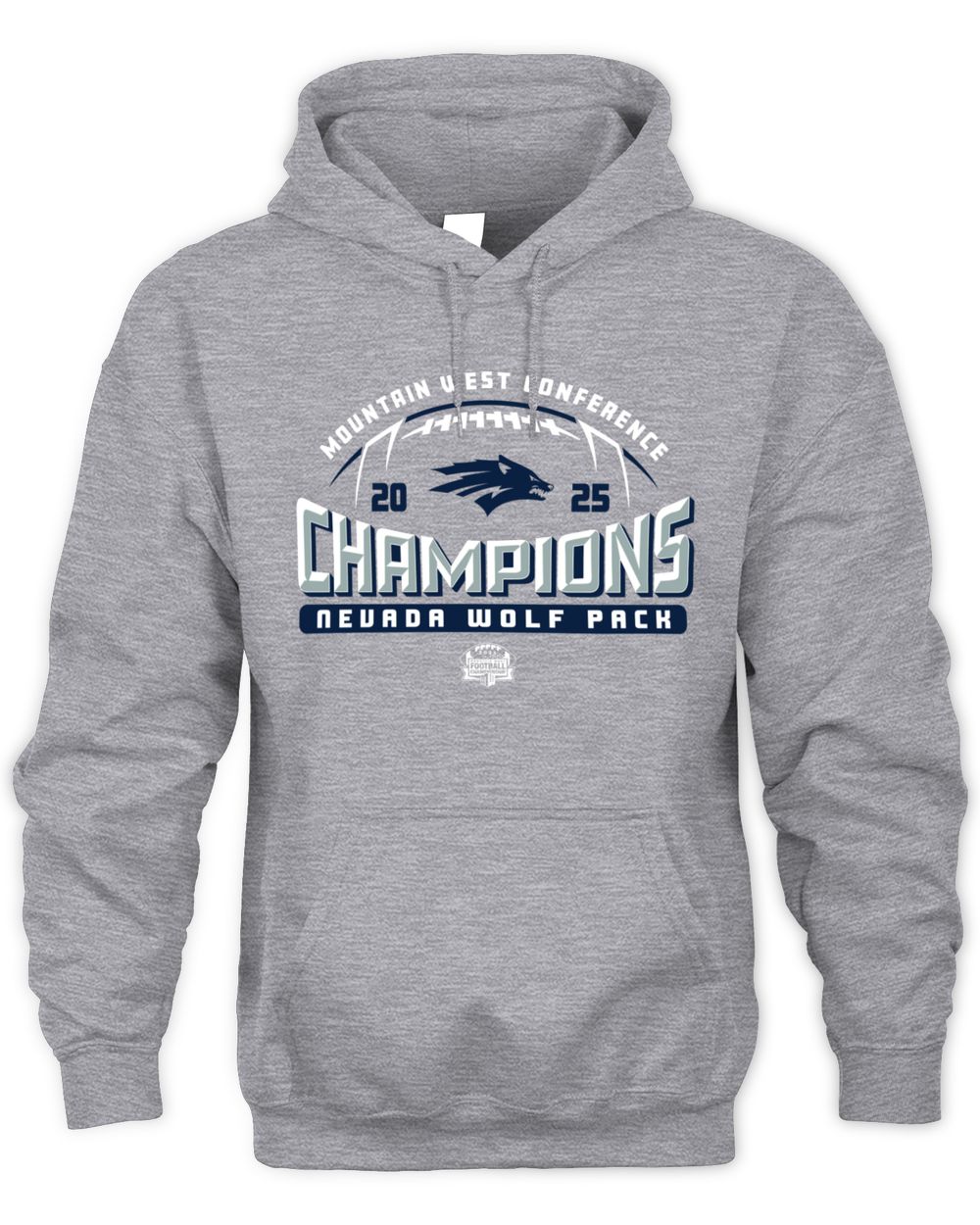 Official Nevada Wolf Pack 2025 Mountain West Champs Logo Hoodie