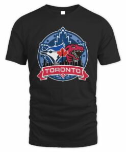 Toronto Raptors Toronto Blue Jays Hybrid Logo Collaboration T-Shirt