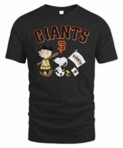 San Francisco Giants Snoopy Charlie Brown Peanuts Flag T-Shirt