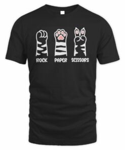 Rock Paper Scissors Tee Funny Cat Paw Shirt